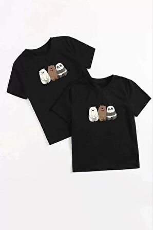 Çocuk Unisex Baskılı T-Shirt - Siyah