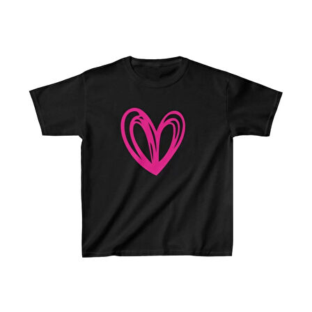 Unisex Çocuk Baskılı T-Shirt - Siyah