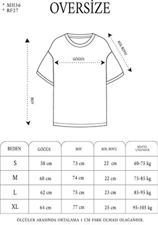 Unisex Ön ve Kol Baskılı Oversize T-shirt - Siyah