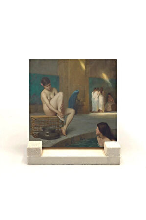 Hamamda Nü (Jean-Léon Gérôme, 1889) Baskılı Taş Masaüstlük 10X10