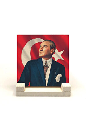 Mustafa Kemal Atatürk Baskılı Taş Masaüstlük 10X10