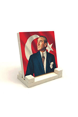 Mustafa Kemal Atatürk Baskılı Taş Masaüstlük 10X10
