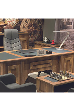 Haçlı Kral Tacı Motifi Baskılı Taş Masaüstlük 10X20