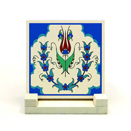 Osmanlı İznik Çini DeseniBaskılı Doğaltaş Masaüstlük