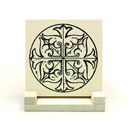 Bizans Dairesel PaneliBaskılı Doğaltaş Masaüstlük