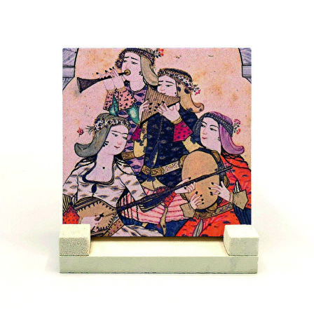 Müzisyen Kadınlar MinyatürBaskılı Doğaltaş Masaüstlük