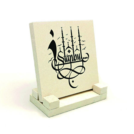 “İstanbul”Yazılı Doğaltaş Masaüstlük