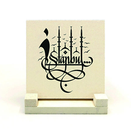 “İstanbul”Yazılı Doğaltaş Masaüstlük
