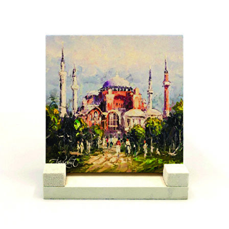 Ayasofya CamiiBaskılı Doğaltaş Masaüstlük