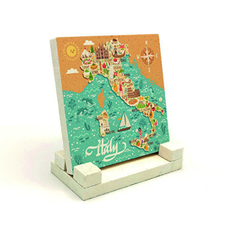 İtalya SembolleriBaskılı Doğaltaş Masaüstlük