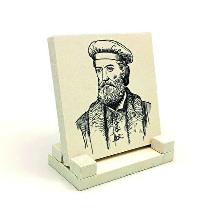 İtalyan Kaşif, Marco PoloBaskılı Doğaltaş Masaüstlük