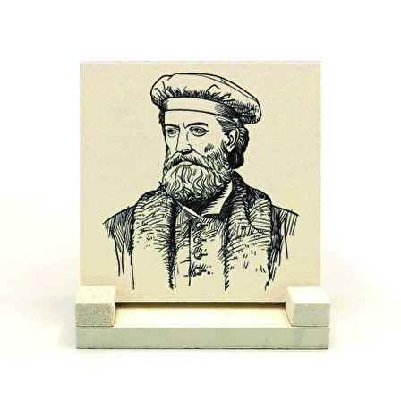 İtalyan Kaşif, Marco PoloBaskılı Doğaltaş Masaüstlük