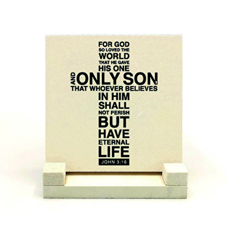 Yuhanna 3:16 AyetiBaskılı Doğaltaş Masaüstlük