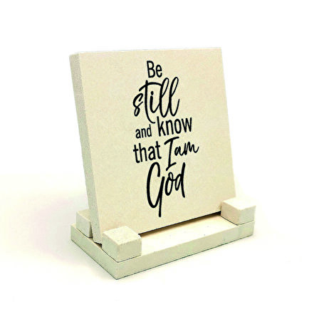 Zebur 46:10 AyetiBaskılı Doğaltaş Masaüstlük