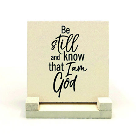 Zebur 46:10 AyetiBaskılı Doğaltaş Masaüstlük