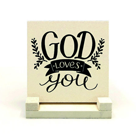 “Tanrı seni seviyor”Baskılı Doğaltaş Masaüstlük