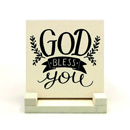 “Tanrı seni kutsasın” Baskılı Doğaltaş Masaüstlük