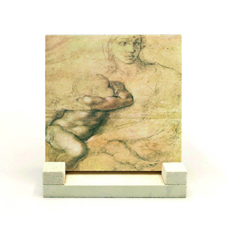 Eskiz çizim (Leonardo Da Vinci)Baskılı Doğaltaş Masaüstlük