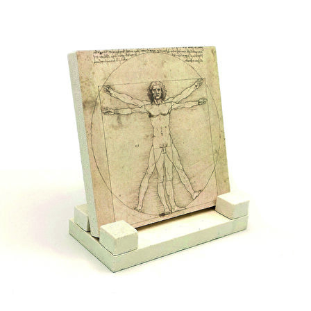 "Vitruvius Adamı"Baskılı Doğaltaş Masaüstlük