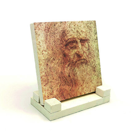 Otoportre (Leonardo Da Vinci, 1512)Baskılı Doğaltaş Masaüstlük