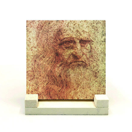 Otoportre (Leonardo Da Vinci, 1512)Baskılı Doğaltaş Masaüstlük