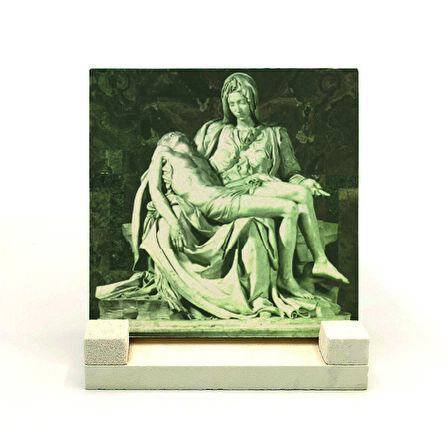 Pietà (Michelangelo, 1498)Baskılı Doğaltaş Masaüstlük