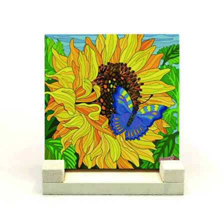 KelebekBaskılı Doğaltaş Masaüstlük