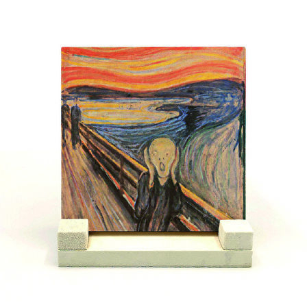  Çığlık (Edvard Munch, 1893)Baskılı Doğaltaş Masaüstlük