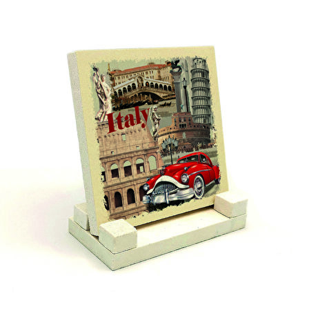 İtalya GörseliBaskılı Doğaltaş Masaüstlük