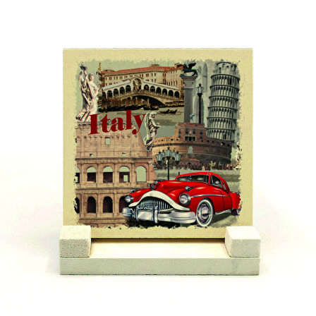 İtalya GörseliBaskılı Doğaltaş Masaüstlük