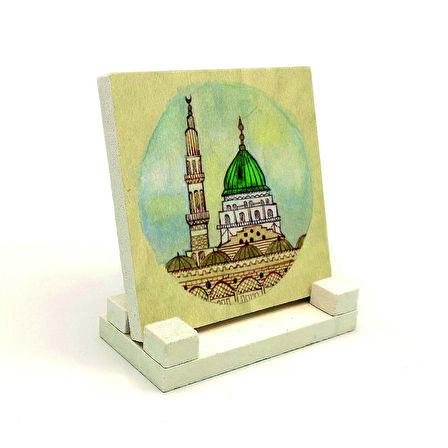 Mescid-i Nebevi Baskılı Doğaltaş Masaüstlük