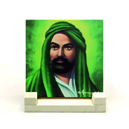 Hz. Ali TasviriBaskılı Doğaltaş Masaüstlük