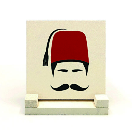 Osmanlı Erkek ikonBaskılı Doğaltaş Masaüstlük