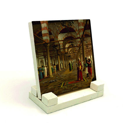 Camide Namaz KılanlarBaskılı Doğaltaş Masaüstlük