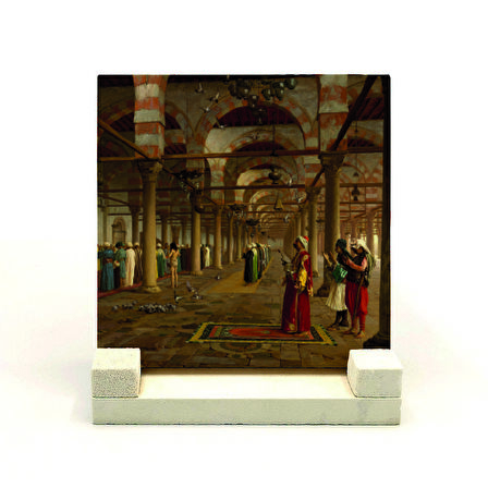 Camide Namaz KılanlarBaskılı Doğaltaş Masaüstlük