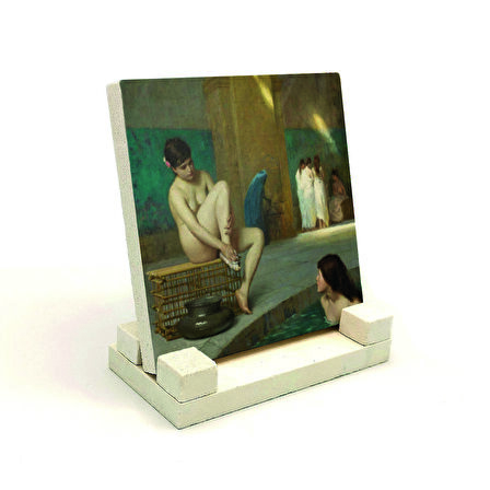 "Hamamda Nü" ResmiBaskılı Doğaltaş Masaüstlük