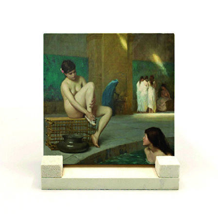 "Hamamda Nü" ResmiBaskılı Doğaltaş Masaüstlük