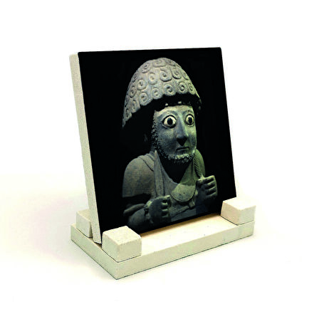 Hitit Kralı 2. Şuppiluliuma HeykeliBaskılı Doğaltaş Masaüstlük