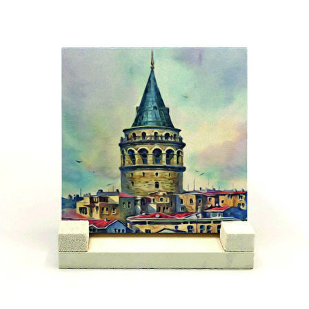 Galata KulesiBaskılı Doğaltaş Masaüstlük