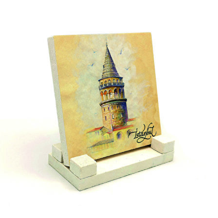 Galata KulesiBaskılı Doğaltaş Masaüstlük