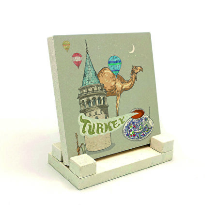 Galata KulesiBaskılı Doğaltaş Masaüstlük