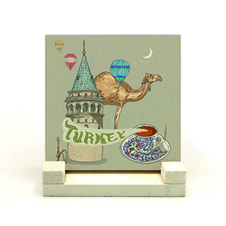 Galata KulesiBaskılı Doğaltaş Masaüstlük