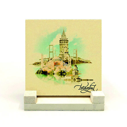 İstanbul Sembolik YerlerBaskılı Doğaltaş Masaüstlük