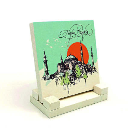 Ayasofya CamiiBaskılı Doğaltaş Masaüstlük