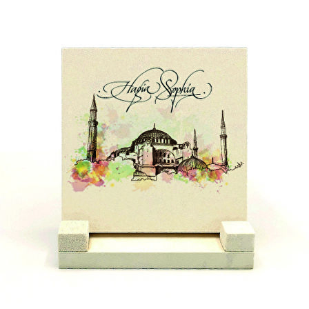 Ayasofya CamiiBaskılı Doğaltaş Masaüstlük