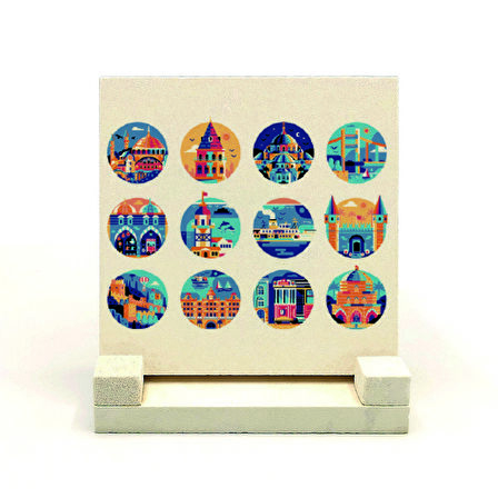 İstanbul Baskılı Doğaltaş Masaüstlük