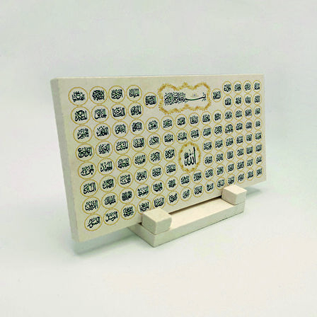 Esma-ül HüsnaYazılı Doğaltaş Masaüstlük