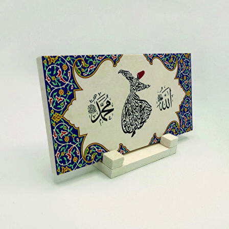 Allah (cc) Muhammed (as) “Allah sevgidir”Yazılı Doğaltaş Masaüstlük