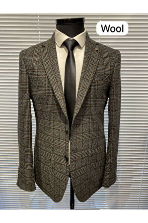 Vad Antrasit Yün Ekose Ceket 1386
