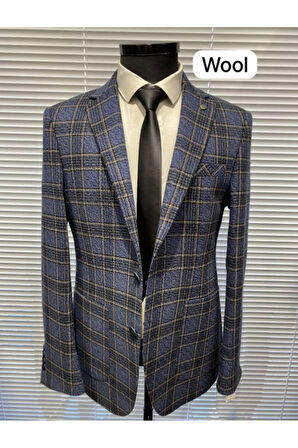 Vad Antrasit Yün Ekose Ceket 1386